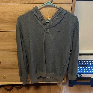 RVCA Charcoal Button-Up Hoodie